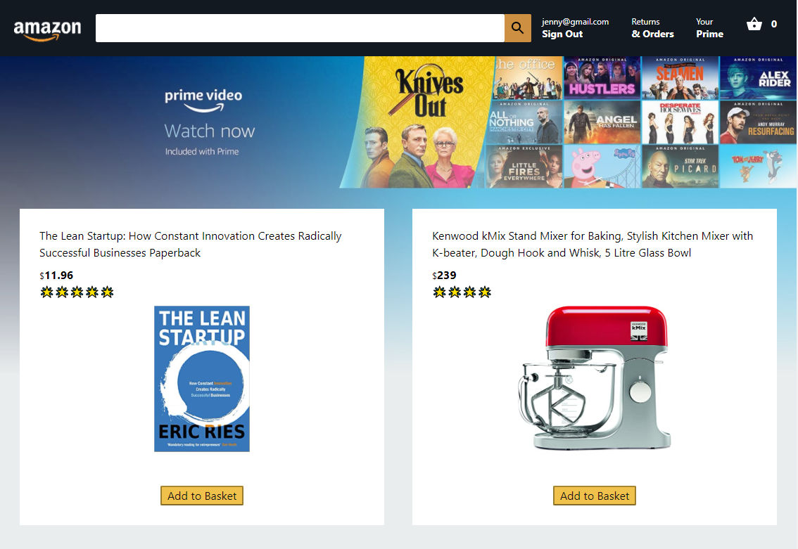 screenshot of amazon-clone